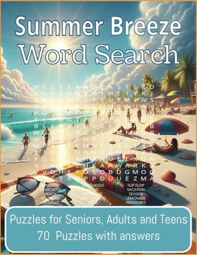Summer Breeze Word Search Puzzle: Brain Games-A Large Print Word Search Puzzle With Summertime Themes | 8x10 Inches, 140 pages | Great Gift for Vacations, Holidays, and Free Times von Independently published