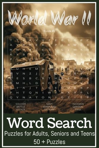 World War II Word Search Puzzle Book: Word Searches with Easy to Read Print about World War II, Military, War Words and More | 6x9 Inches, 110 pages | ... Gift for Vacations, Holidays, and Free Times von Independently published