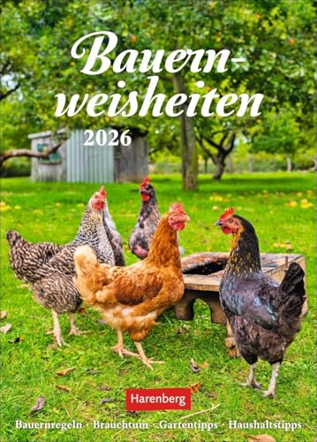 Bauernweisheiten Wochenkalender 2026 - Bauernregeln, Brauchtum, Gartentipps, Haushaltstipps: Kleiner Wandkalender mit 53 praktischen Haus- und ... ca. DIN A5 (Wochenkalender Harenberg) von Harenberg