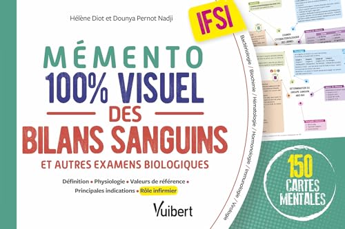 Mémento 100% visuel des bilans sanguins et autres examens biologiques IFSI: 150 fiches colorées pour mémoriser facilement tous les examens biologiques, utiles pour réviser et en stage Mémento 100% visuel des bilans sanguins et autres examens biologiques IFSI: 150 fiches colorées pour mémoriser facilement tous les examens biologiques, utiles pour réviser et en stage von VUIBERT