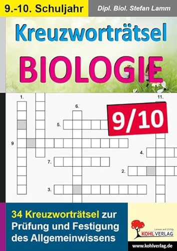 Kreuzworträtsel Biologie / Klasse 9-10: Prüfung und Festigung des Allgemeinwissens im 9.-10. Schuljahr