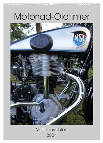 Motorrad Oldtimer - Motoransichten (Wandkalender 2024 DIN A2 hoch), CALVENDO Monatskalender: Motoransichten von Oldtimermotorrädern (CALVENDO Hobbys)
