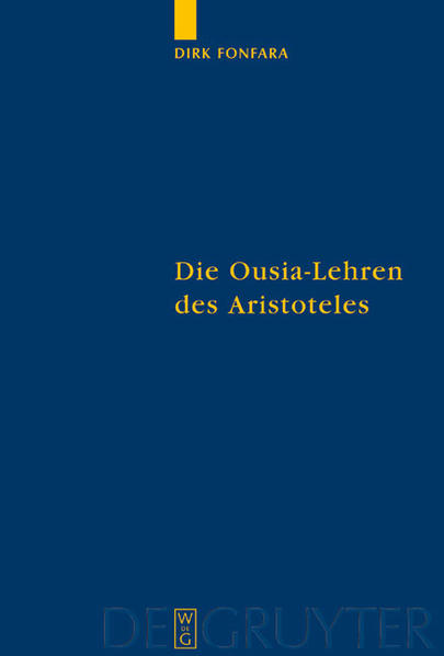 Die Ousia-Lehren des Aristoteles von De Gruyter