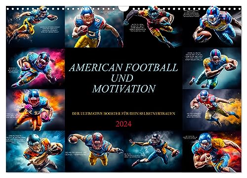 American Football und Motivation (Wandkalender 2024 DIN A3 quer), CALVENDO Monatskalender von CALVENDO