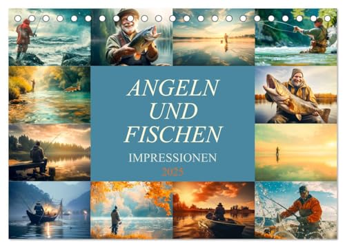 Angeln und Fischen Impressionen (Tischkalender 2025 DIN A5 quer), CALVENDO Monatskalender