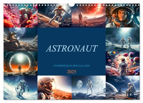 Astronaut - Unterwegs in der Galaxie (Wandkalender 2025 DIN A3 quer), CALVENDO Monatskalender von CALVENDO