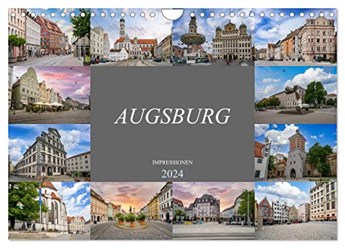 Augsburg Impressionen (Wandkalender 2024 DIN A4 quer), CALVENDO Monatskalender