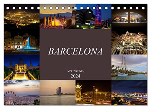 Barcelona Impressionen (Tischkalender 2024 DIN A5 quer), CALVENDO Monatskalender von CALVENDO