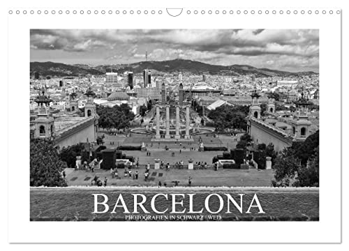 Barcelona Photografien in Schwarz/Weiß (Wandkalender 2025 DIN A3 quer), CALVENDO Monatskalender von CALVENDO