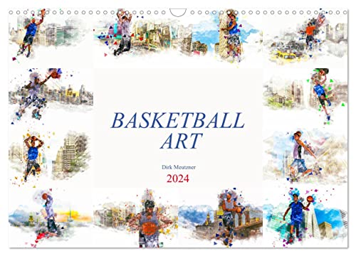 Basketball Art (Wandkalender 2024 DIN A3 quer), CALVENDO Monatskalender von CALVENDO