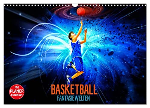Basketball Fantasiewelten (Wandkalender 2024 DIN A3 quer), CALVENDO Monatskalender