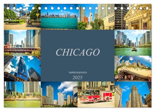 Chicago Impressionen (Tischkalender 2025 DIN A5 quer), CALVENDO Monatskalender von CALVENDO