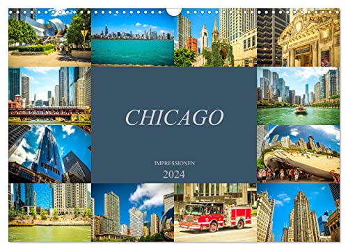 Chicago Impressionen (Wandkalender 2024 DIN A3 quer), CALVENDO Monatskalender