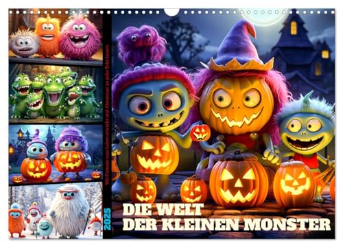 Die Welt der kleinen Monster (Wandkalender 2025 DIN A3 quer), CALVENDO Monatskalender