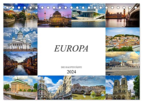 Europa Die Hauptstädte (Tischkalender 2024 DIN A5 quer), CALVENDO Monatskalender