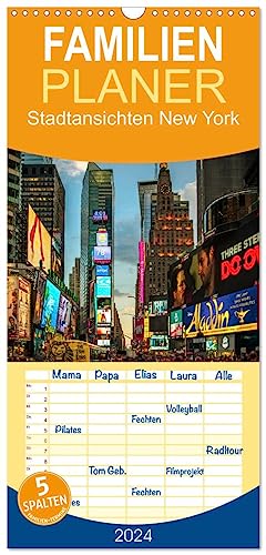 Familienplaner 2024 - Stadtansichten New York mit 5 Spalten (Wandkalender, 21 cm x 45 cm) CALVENDO