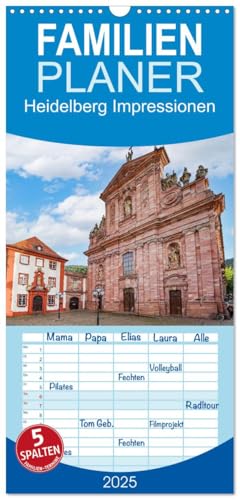 Familienplaner 2025 - Heidelberg Impressionen mit 5 Spalten (Wandkalender, 21 cm x 45 cm), CALVENDO von CALVENDO