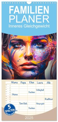 Familienplaner 2025 - Inneres Gleichgewicht mit 5 Spalten (Wandkalender, 21 cm x 45 cm), CALVENDO