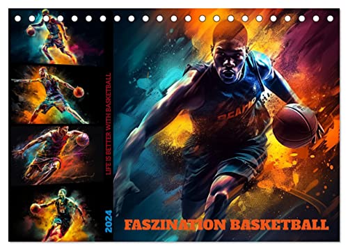 Faszination Basketball (Tischkalender 2024 DIN A5 quer), CALVENDO Monatskalender von CALVENDO