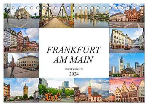 Frankfurt am Main Impressionen (Tischkalender 2024 DIN A5 quer), CALVENDO Monatskalender von CALVENDO