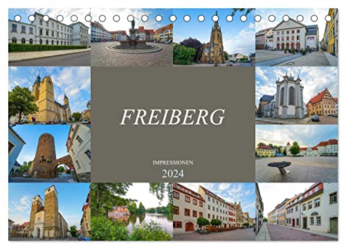 Freiberg Impressionen (Tischkalender 2024 DIN A5 quer), CALVENDO Monatskalender von CALVENDO