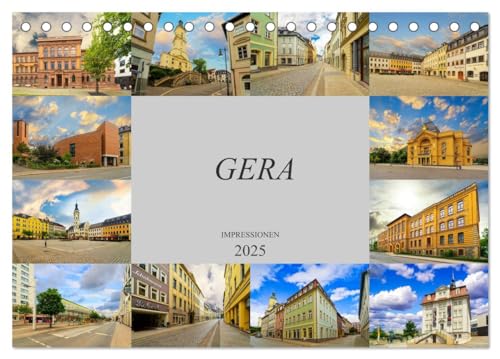 Gera Impressionen (Tischkalender 2025 DIN A5 quer), CALVENDO Monatskalender von CALVENDO