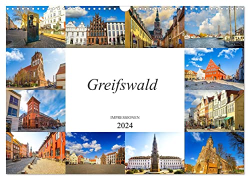 Greifswald Impressionen (Wandkalender 2024 DIN A3 quer), CALVENDO Monatskalender