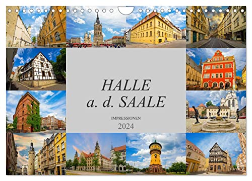 Halle a. d. Saale Impressionen (Wandkalender 2024 DIN A4 quer), CALVENDO Monatskalender
