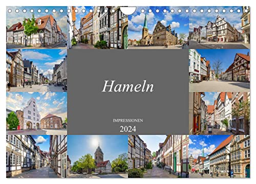 Hameln Stadtansichten (Wandkalender 2024 DIN A4 quer), CALVENDO Monatskalender
