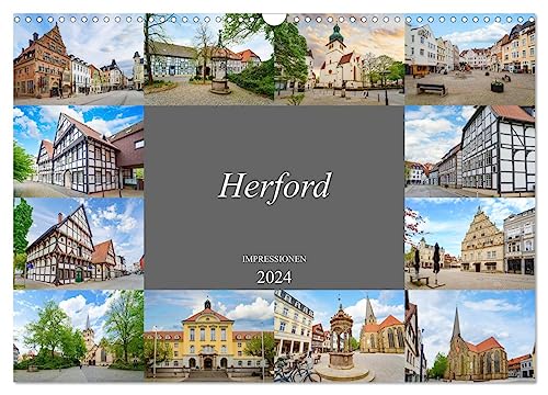 Herford Impressionen (Wandkalender 2024 DIN A3 quer), CALVENDO Monatskalender