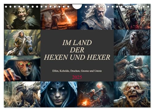 Im Land der Hexen und Hexer (Wandkalender 2025 DIN A4 quer), CALVENDO Monatskalender