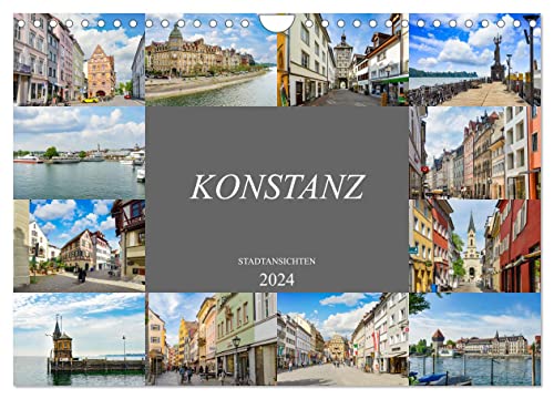 Konstanz Stadtansichten (Wandkalender 2024 DIN A4 quer), CALVENDO Monatskalender: Wunderschöne Stadt am Bodensee (CALVENDO Orte)