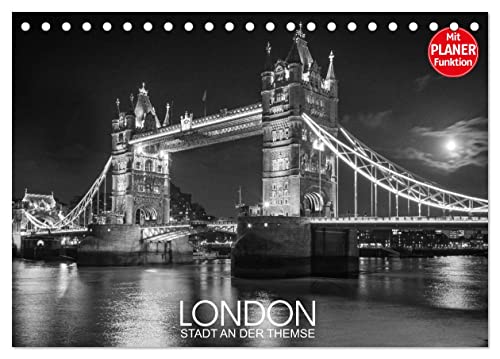 London Stadt an der Themse (Tischkalender 2024 DIN A5 quer), CALVENDO Monatskalender