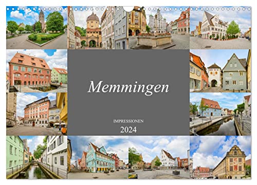 Memmingen Impressionen (Wandkalender 2024 DIN A3 quer), CALVENDO Monatskalender