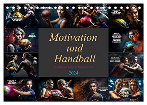 Motivation und Handball (Tischkalender 2024 DIN A5 quer), CALVENDO Monatskalender