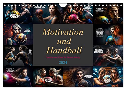 Motivation und Handball (Wandkalender 2024 DIN A4 quer), CALVENDO Monatskalender von CALVENDO