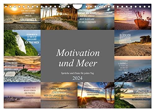 Motivation und Meer (Wandkalender 2024 DIN A4 quer), CALVENDO Monatskalender von CALVENDO