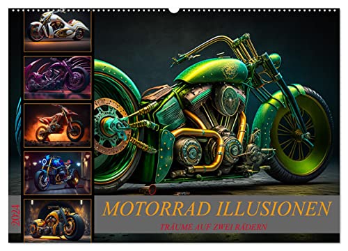 Motorrad illusionen (Wandkalender 2024 DIN A2 quer), CALVENDO Monatskalender