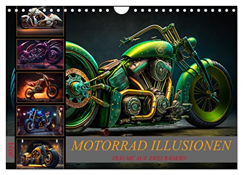 Motorrad illusionen (Wandkalender 2024 DIN A4 quer), CALVENDO Monatskalender von CALVENDO