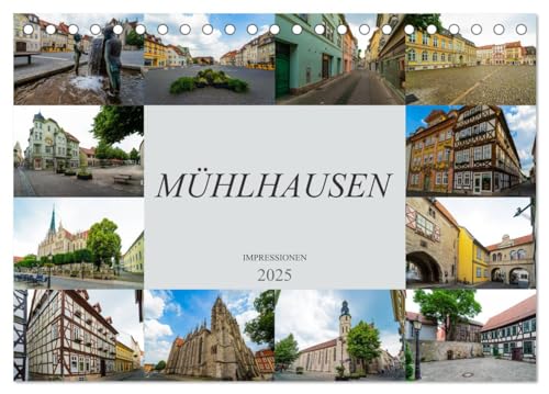 Mühlhausen Impressionen (Tischkalender 2025 DIN A5 quer), CALVENDO Monatskalender von CALVENDO