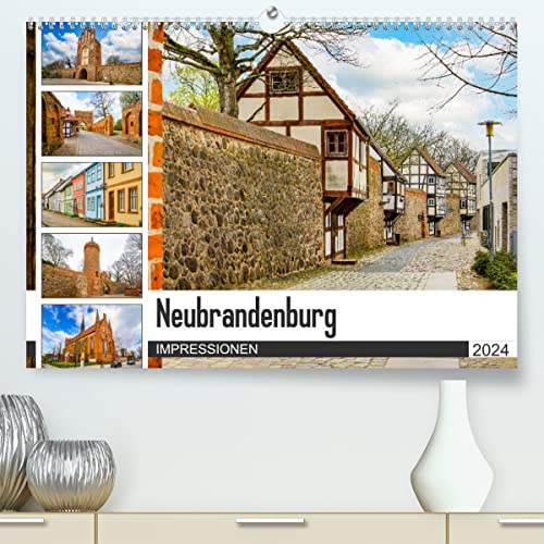 Neubrandenburg Impressionen (hochwertiger Premium Wandkalender 2024 DIN A2 quer), Kunstdruck in Hochglanz