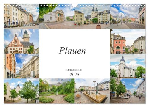 Plauen Impressionen (Wandkalender 2025 DIN A3 quer), CALVENDO Monatskalender