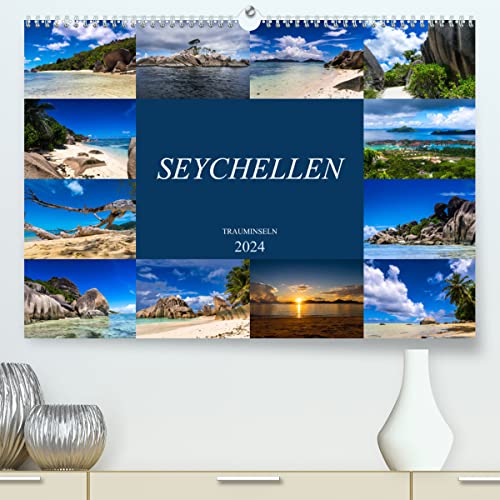 Trauminseln Seychellen (hochwertiger Premium Wandkalender 2024 DIN A2 quer), Kunstdruck in Hochglanz