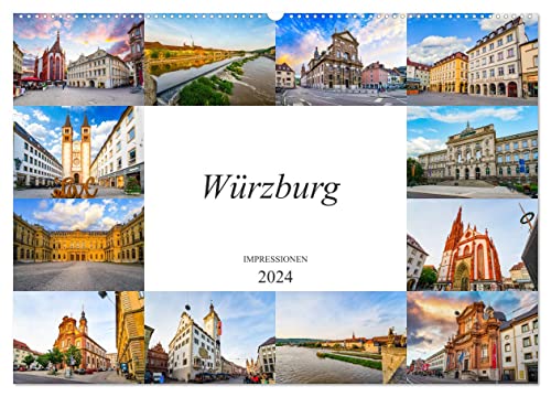 Würzburg Impressionen (Wandkalender 2024 DIN A2 quer), CALVENDO Monatskalender