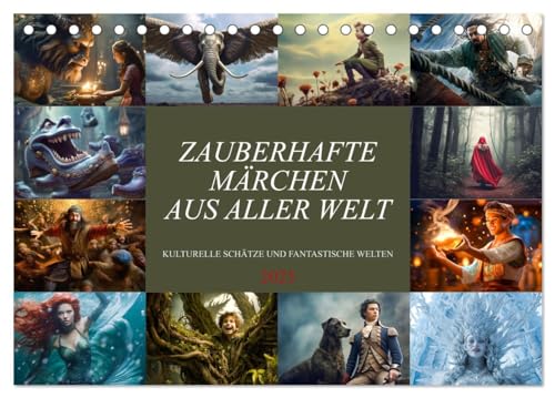 Zauberhafte Märchen aus aller Welt (Tischkalender 2025 DIN A5 quer), CALVENDO Monatskalender