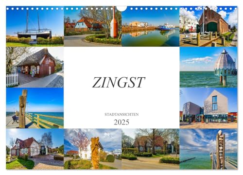 Zingst Stadtansichten (Wandkalender 2025 DIN A3 quer), CALVENDO Monatskalender