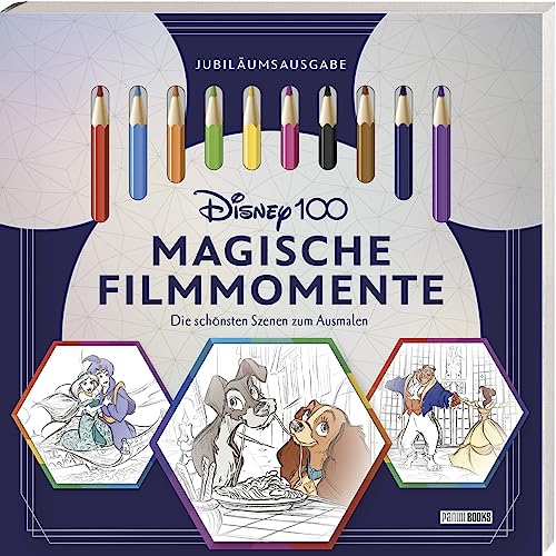 Disney 100: Magische Filmmomente - Die schönsten Szenen zum Ausmalen: Klappset mit Malblock und 10 Buntstiften