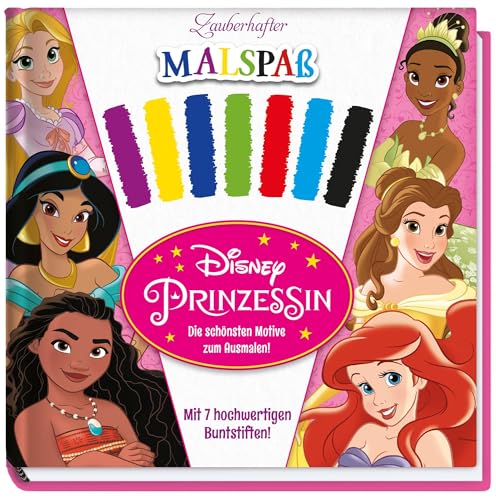 Disney Prinzessin: Zauberhafter Malspaß – Die schönsten Motive zum Ausmalen: Klappset mit Malblock und 7 Holzstiften Disney Prinzessin: Zauberhafter Malspaß – Die schönsten Motive zum Ausmalen: Klappset mit Malblock und 7 Holzstiften