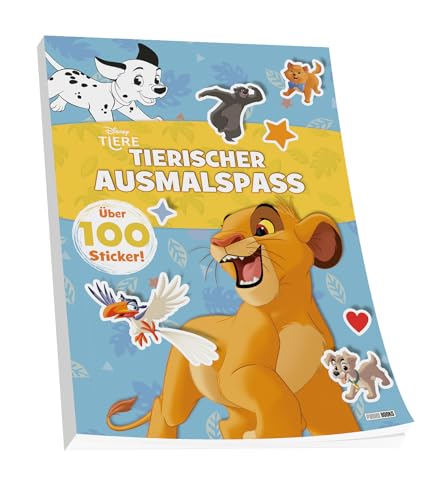 Disney Tiere: Tierischer Ausmalspaß: Malblock (vierfarbig) mit über 100 Stickern von Panini