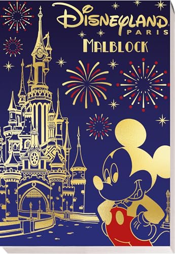 Disney: Disneyland Paris Malblock: Malblock mit Goldfolienprägung und Perforation Disney: Disneyland Paris Malblock: Malblock mit Goldfolienprägung und Perforation